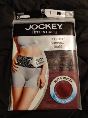 Jockey Essentials Seamfree Slimming Short Burgundy Black Size 3XL